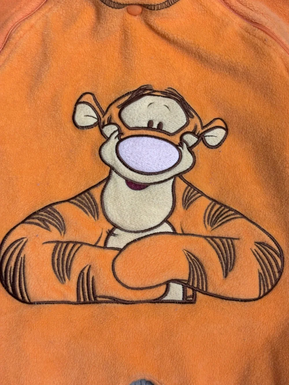 DISNEY Tigger 3/6 Month Orange FLEECE SNOW SUIT/Halloween Costume W Hoodie